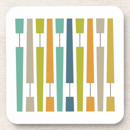 Lebhafte Ausrufepunkte Geometric Mitte des Jahrhun Getränkeuntersetzer (Vorderseite)