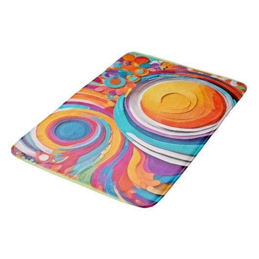 Lebhafte Badaist Art Colors Badematte (Schrägansicht)