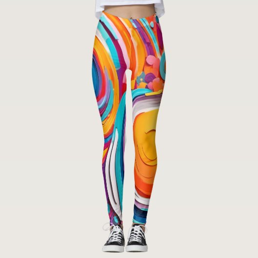 Lebhafte Badaist Art Colors Leggings (Vorderseite)