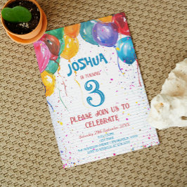 Lebhafte Balloons und fröhliche Geburtstagsparty Einladung