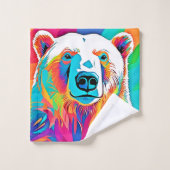 Lebhafte Bärenköpfe Badhandtuch Set (Waschlappen)