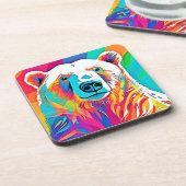 Lebhafte Bärenköpfe Getränkeuntersetzer (Linke Seite)