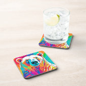 Lebhafte Bärenköpfe Getränkeuntersetzer (Rechte Seite)