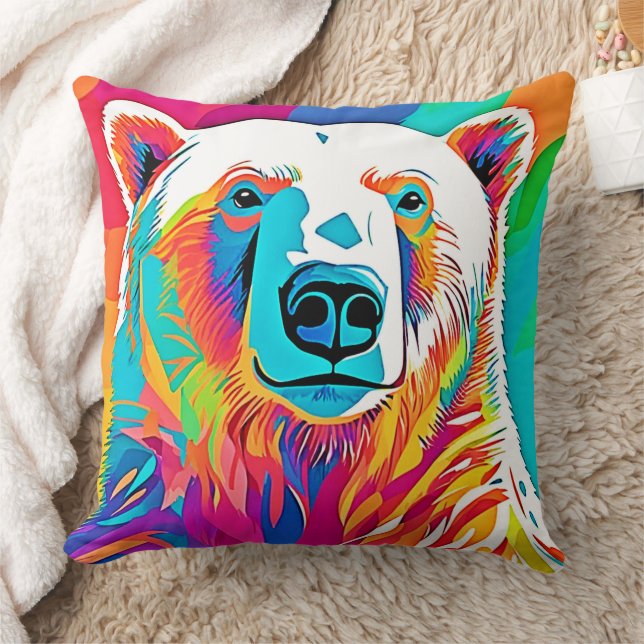 Lebhafte Bärenköpfe Kissen (Decke)