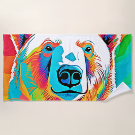 Lebhafte Bärenköpfe Strandtuch