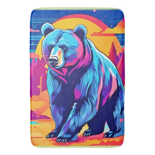 Lebhafte Bärenkunst Badematte (Vorderseite Vertikal)