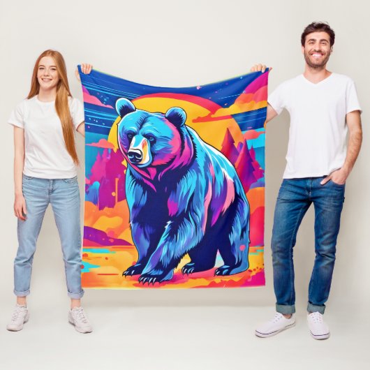 Lebhafte Bärenkunst Fleecedecke (Beispiel)