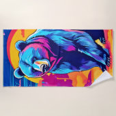 Lebhafte Bärenkunst Strandtuch (Vorderseite)