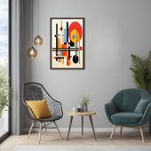 Lebhafte Bauhaus-Inspirierte geometrische Abstrakt Poster