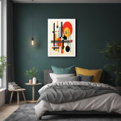 Lebhafte Bauhaus-Inspirierte geometrische Abstrakt Poster