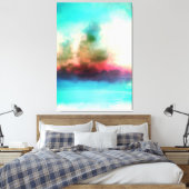 Lebhafte Bäume Wolken Fluss Landschaft Abstrakt Leinwanddruck (Insitu (Schlafzimmer))