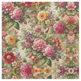 Lebhafte Baumwollstoffe aus Blumen - Ein Hof der E Stoff