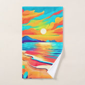 Lebhafte Beach Sunset Art Badhandtuch Set (Handtuch)