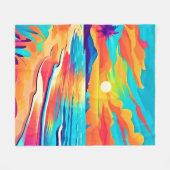 Lebhafte Beach Sunset Art Fleecedecke (Vorderseite (Horizontal))