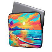 Lebhafte Beach Sunset Art Laptopschutzhülle (Vorderseite Links)