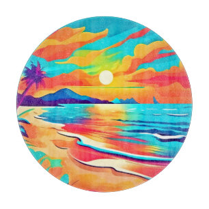 Lebhafte Beach Sunset Art Schneidebrett
