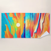 Lebhafte Beach Sunset Art Strandtuch (Vorderseite)
