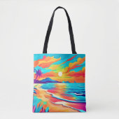 Lebhafte Beach Sunset Art Tasche (Vorderseite)