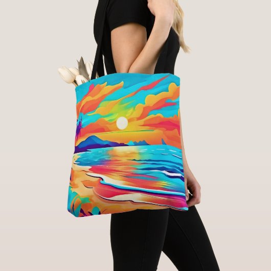 Lebhafte Beach Sunset Art Tasche (Von Nahem)