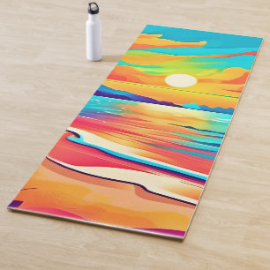 Lebhafte Beach Sunset Art Yogamatte