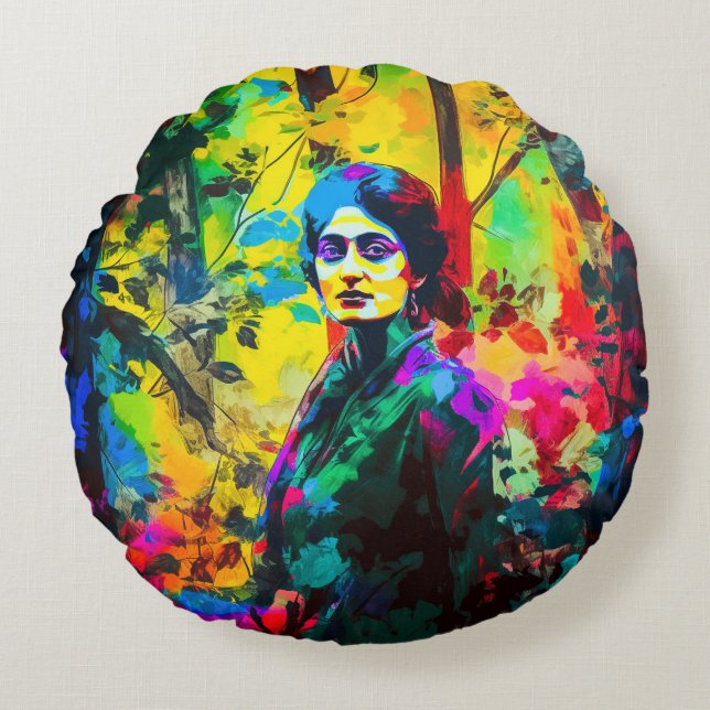 Lebhafte Beauty Rundes Kissen (Vorderseite)