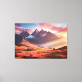 Lebhafte Berg- und Flusslandschaft Leinwanddruck