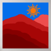 Lebhafte Bergkulisse Abstrakte Kunst Poster (Vorne)