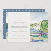 Lebhafte Bergkulisse Brautparty laden zum Verweile Dankeskarte (Vorne/Hinten)