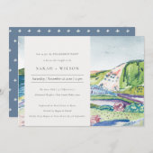 Lebhafte Bergkulisse Rosengarten Verlobung laden Dankeskarte (Vorne/Hinten)