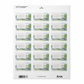 Lebhafte Bergkulisse Wasserfarbenadresse Adressaufkleber (Vorne)