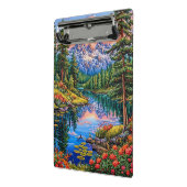 Lebhafte Berglandschaft mit Reflektion Mini Klemmbrett (Gewinkelt2)