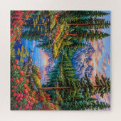 Lebhafte Berglandschaft mit Reflektion Puzzle (Horizontal)