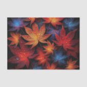 Lebhafte Blätter aus der Herbstmaple mit Wassertro Seidenpapier (Vorderseite)