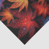 Lebhafte Blätter aus der Herbstmaple mit Wassertro Seidenpapier (Ausschnitt)