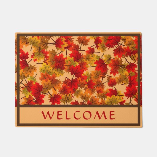 Lebhafte Blätter für Herbstmaple - Willkommen Fußmatte (Vorderseite)