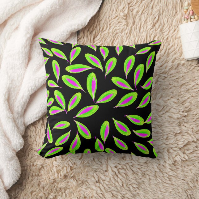 Lebhafte Blätter Muster Kissen (Decke)