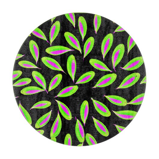 Lebhafte Blätter Muster Schneidebrett (Vorderseite)