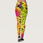 Lebhafte Blätter Pattern Dance Leggings (Rückseite)