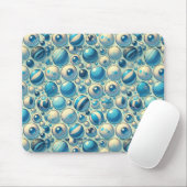 Lebhafte blau-weiße Dekorationsräume Mousepad (Mit Mouse)