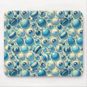 Lebhafte blau-weiße Dekorationsräume Mousepad