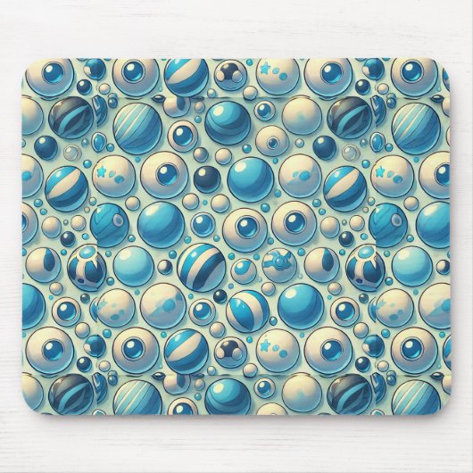 Lebhafte blau-weiße Dekorationsräume Mousepad (Vorne)