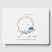 Lebhafte blaue Blumenkraut Gästebuch (Vorderseite)