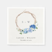 Lebhafte blaue Blumenkraut Serviette (Vorderseite)