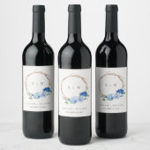 Lebhafte blaue Blumenkraut Weinetikett (Flaschen)