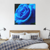 Lebhafte blaue Rose mit Wasserfällen Leinwanddruck (Insitu (Schlafzimmer))