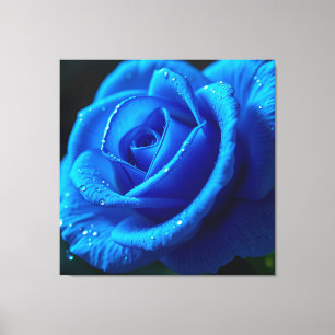 Lebhafte blaue Rose mit Wasserfällen Leinwanddruck