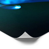 Lebhafte blaue Rose mit Wasserfällen Poster (Ecke)