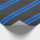 Lebhafte blaue Streifen für die Racing-Ausführung  Geschenkpapier (Ecke)