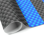 Lebhafte blaue Streifen für die Racing-Ausführung Geschenkpapier (Rolleneckpunkt)