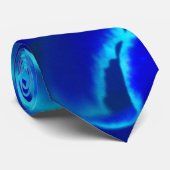 Lebhafte blaue und Aquamarine Carnation-Blume Krawatte (Gerollt)